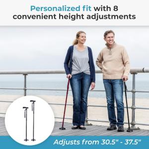 HurryCane Drive Medical Freedom Edition Folding With T Handle, Black