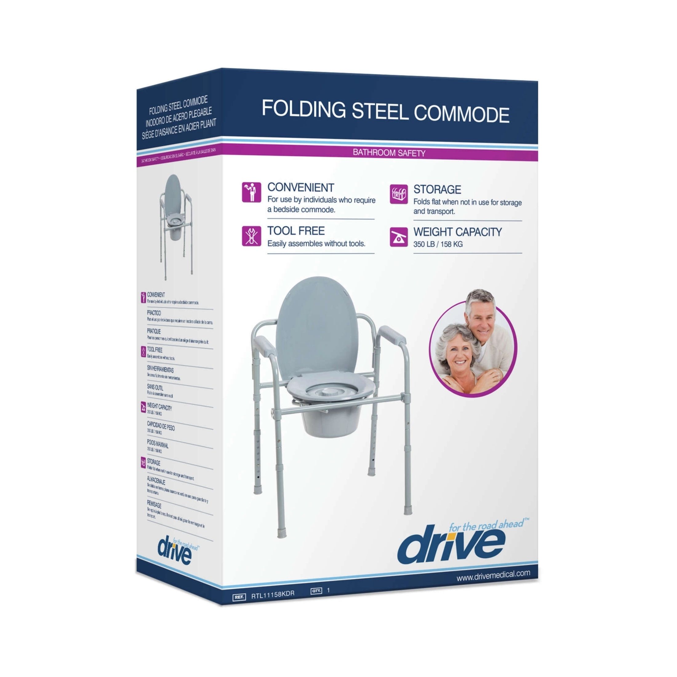 Drive Medical Steel Folding Frame Commode