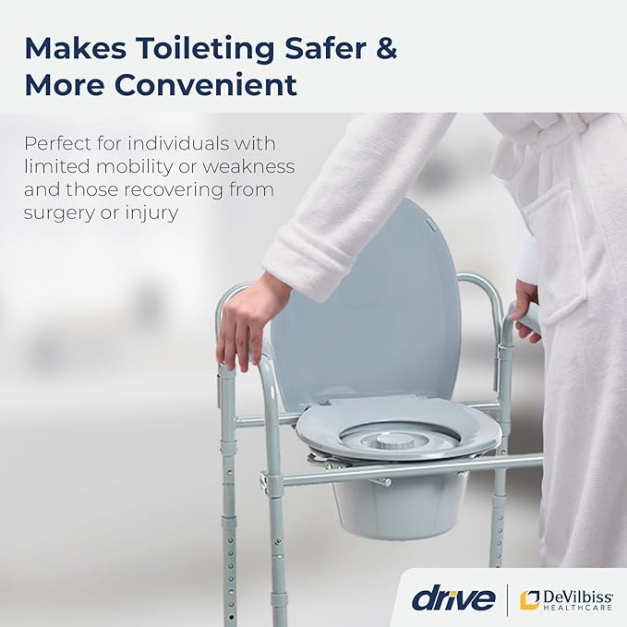 Drive Medical Steel Folding Frame Commode