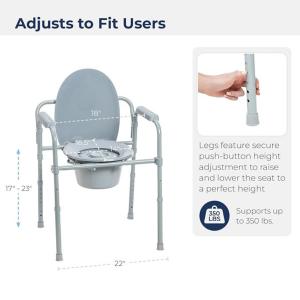 Drive Medical Steel Folding Frame Commode