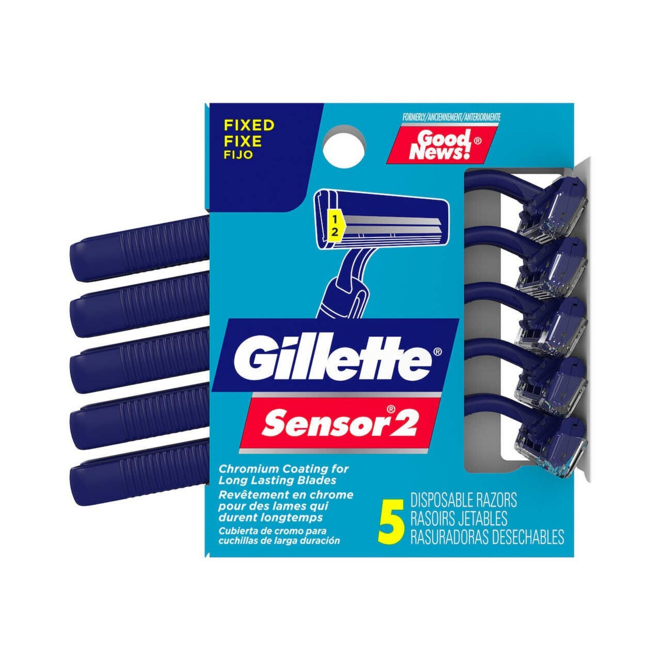 Gillette Sensor 2, Razors, Disposable, Lubrastrip Fixed