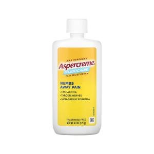 Aspercreme Max Strength Pain Relief Cream With 4% Lidocaine 4.3 Oz Box