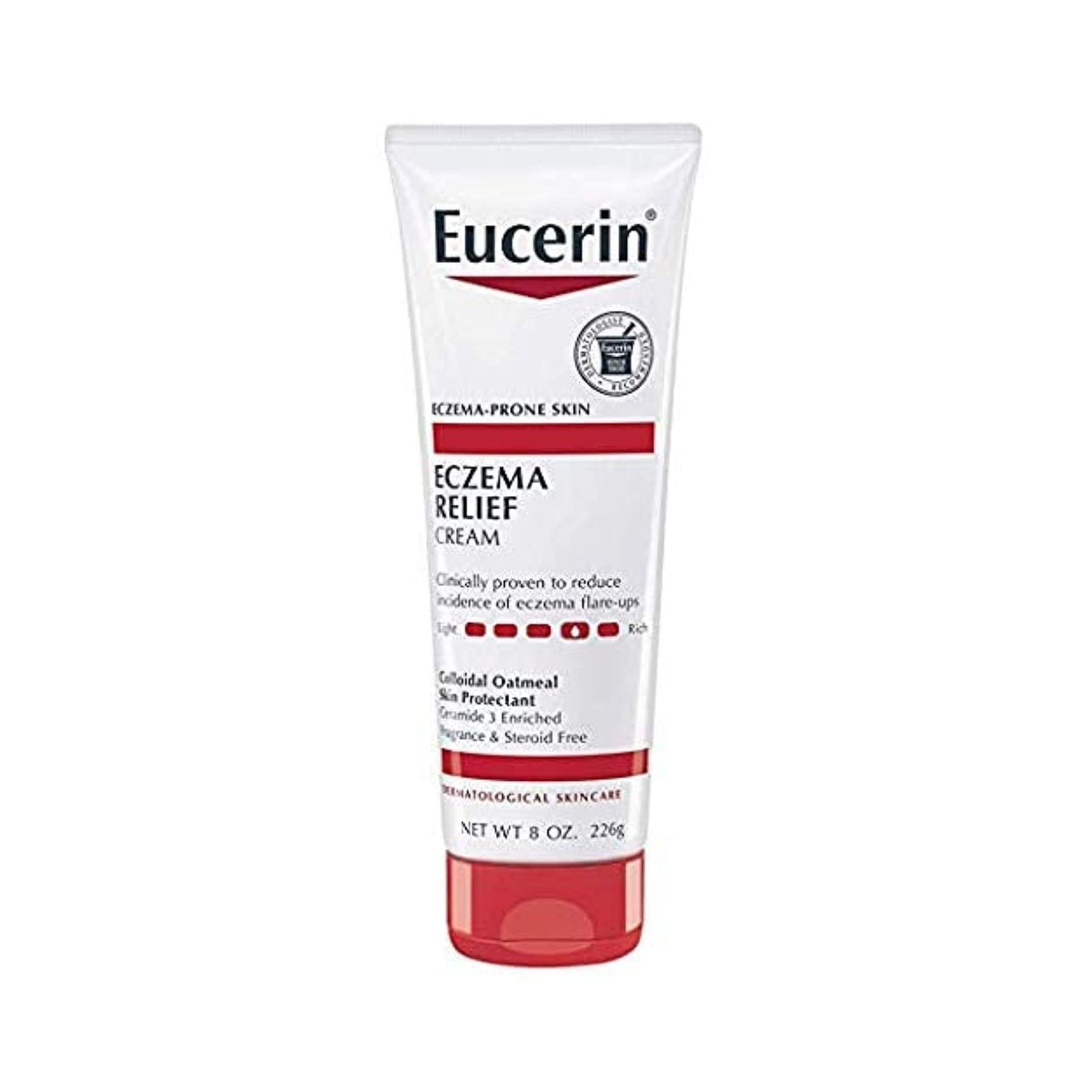 Eucerin Eczema Relief Cream, 8 Oz. Tube, Unscented, 1% Strength, Colloidal Oatmeal, 1 Count, #05805101392