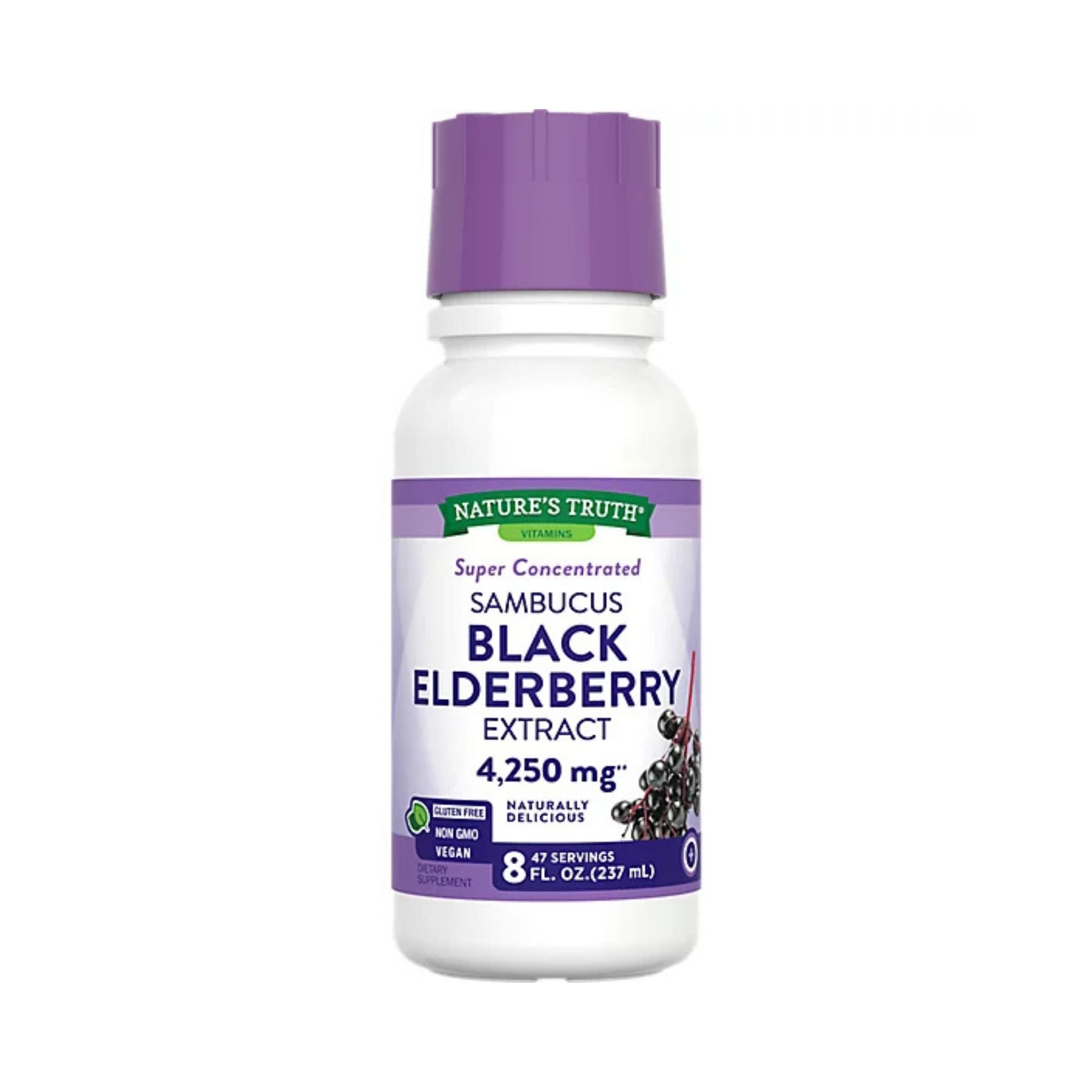 Nature's Truth Liquid Sambucus Black Elderberry Extract 4,250 Mg