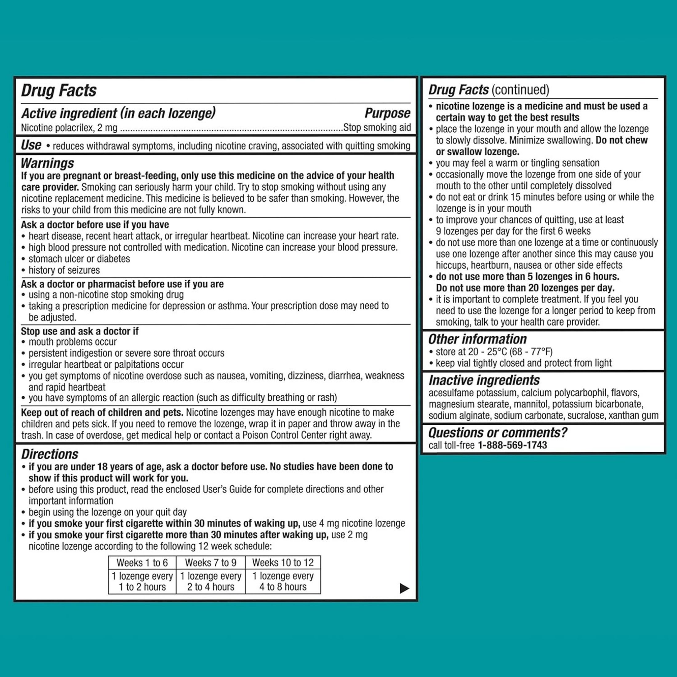 Nicorette Mini Nicotine Lozenges To Help Stop Smoking, 2 Mg, Mint Flavor