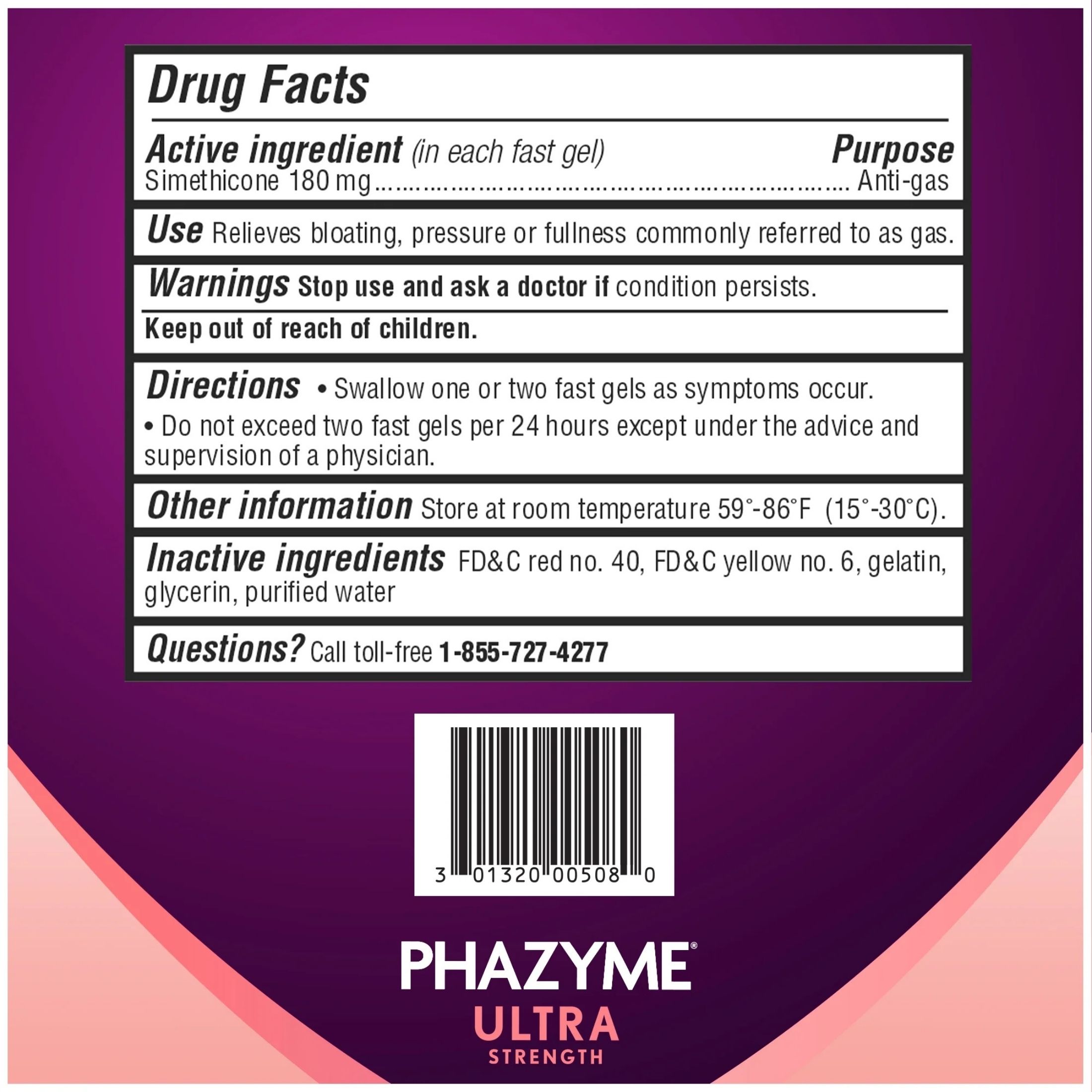 Phazyme Ultra Strength Gas & Bloating Relief, Works In Minutes, 48 Fast Gels