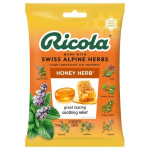 Ricola Cough Suppressant Throat Drops Natural Honey Herb
