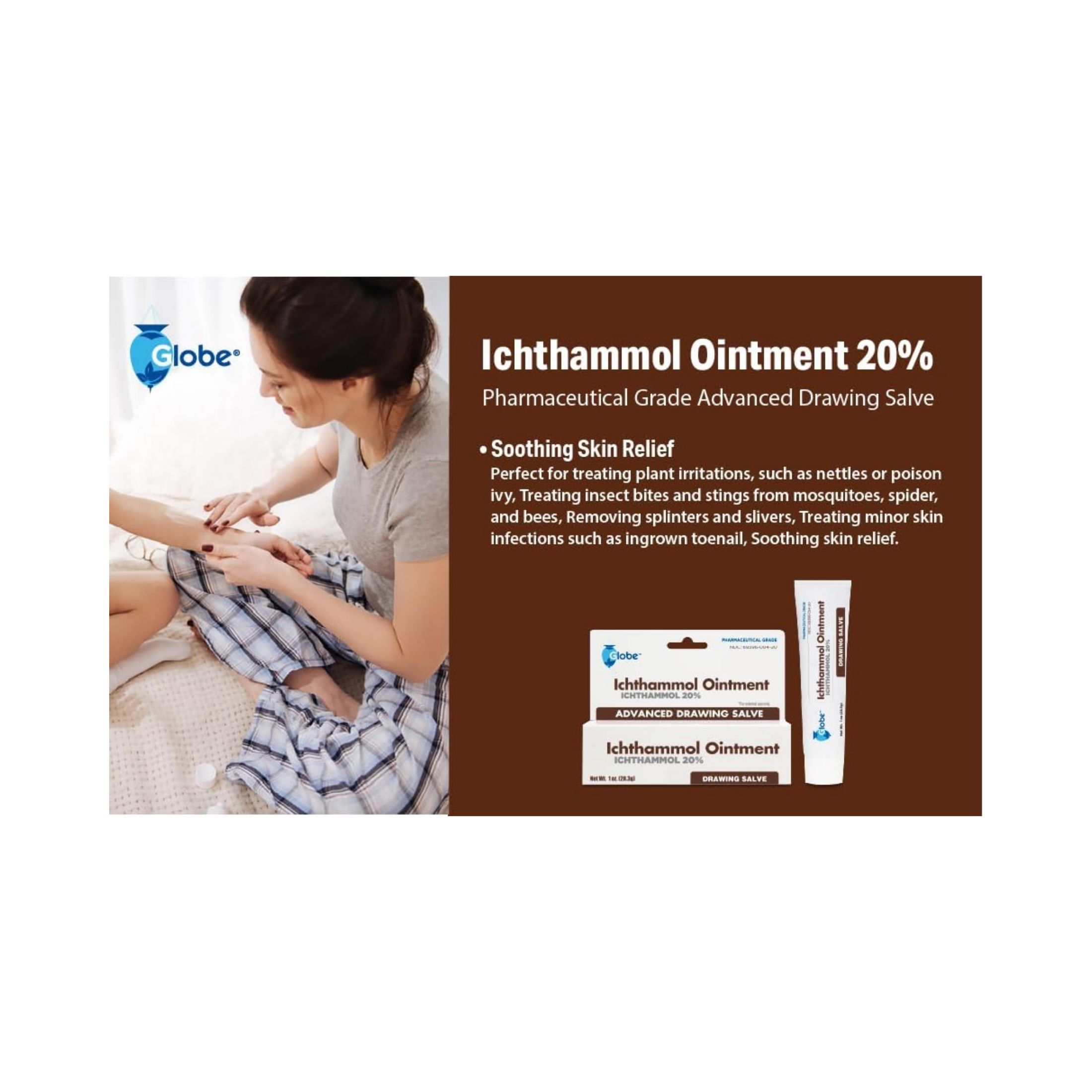 Globe Ichthammol Ointment 20%- 1oz
