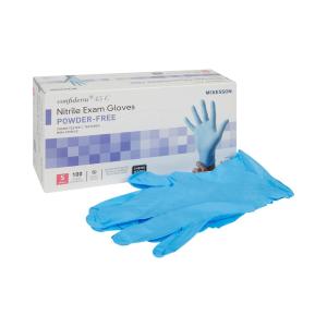 McKesson 4.5C Confiderm Nitrile Exam Glove Blue Textured Fingertips