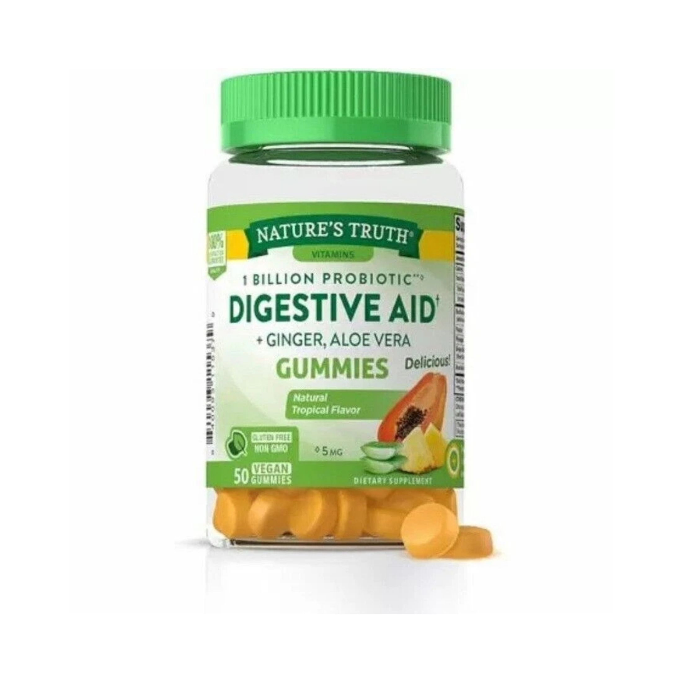 Nature's Truth Probiotic Digestive Aid Vegan Gummies - Natural Tropical Flavor 50ct