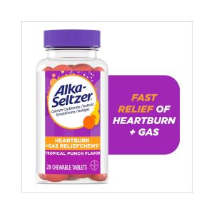 Alka-Seltzer Chewable Tablets Tropical Punch Heartburn + Gas Relief