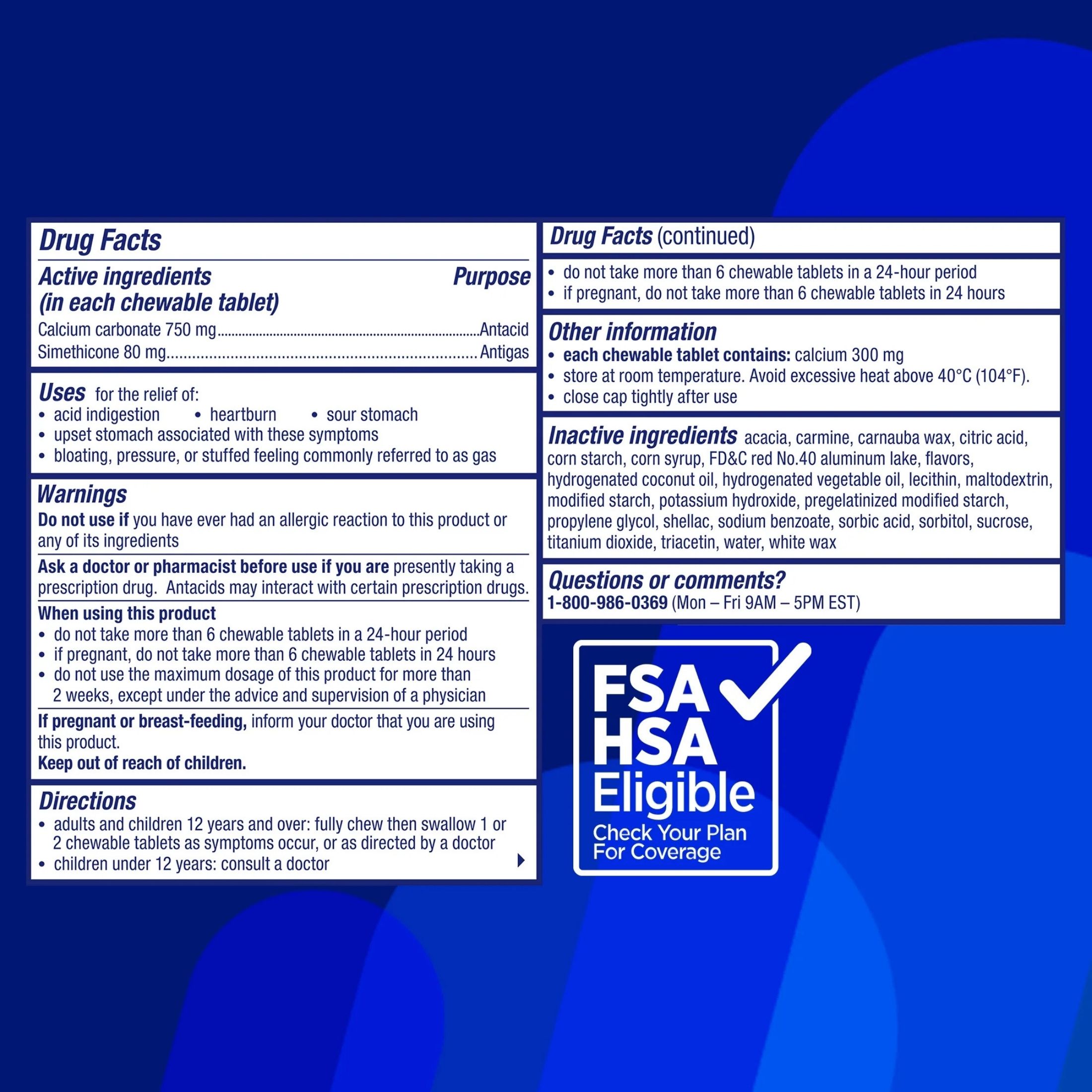 Alka-Seltzer Chewable Tablets Tropical Punch Heartburn + Gas Relief