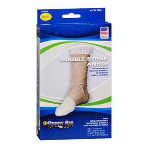 Sportaid Ankle Brace Scott Sport Aid Double Strap Support SA0325 Beige Medium