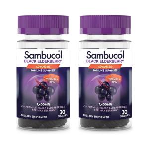 Sambucol Black Elderberry, Advanced Immune Support With Vitamin C & Zinc, 30 Gummies