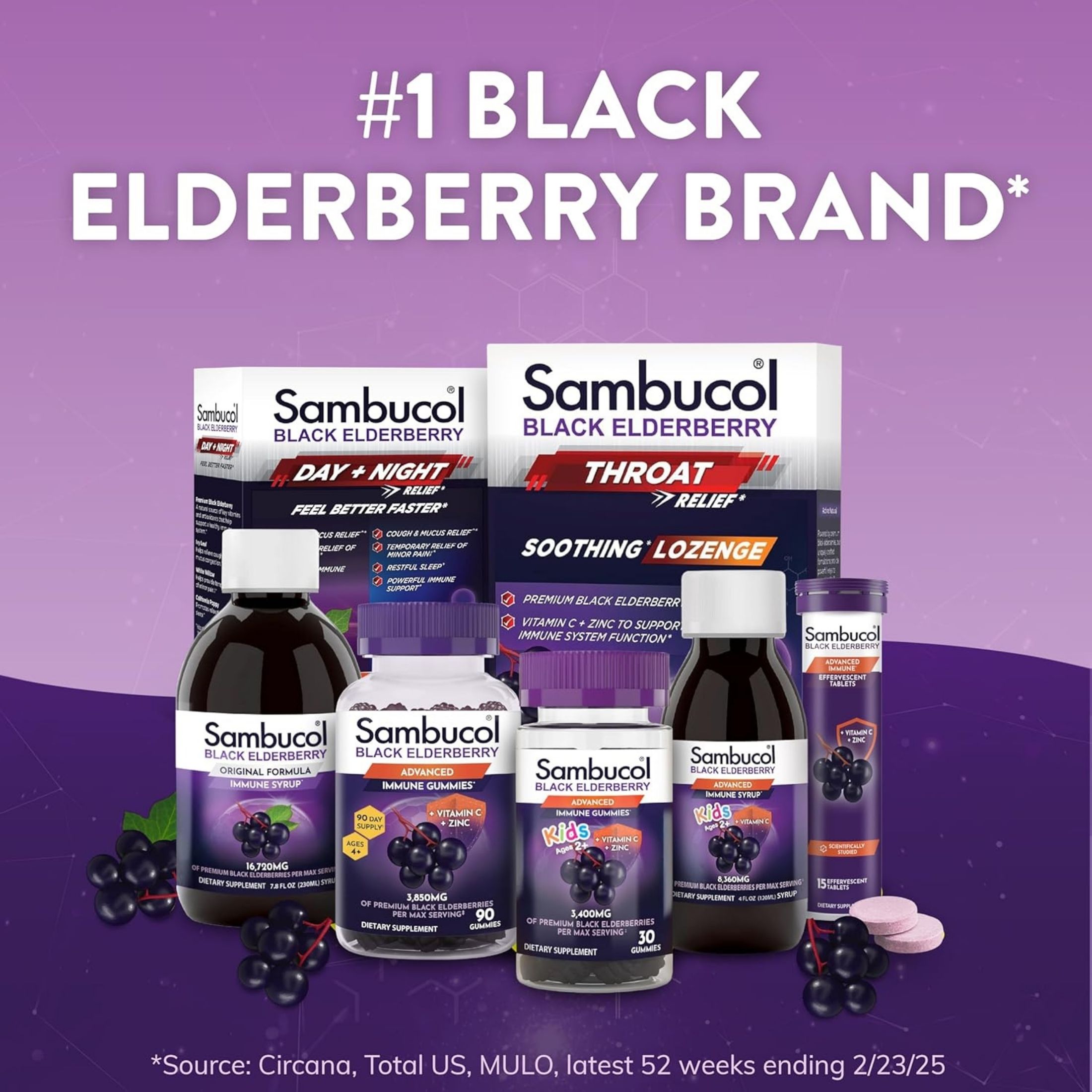 Sambucol Black Elderberry, Advanced Immune Support With Vitamin C & Zinc, 30 Gummies