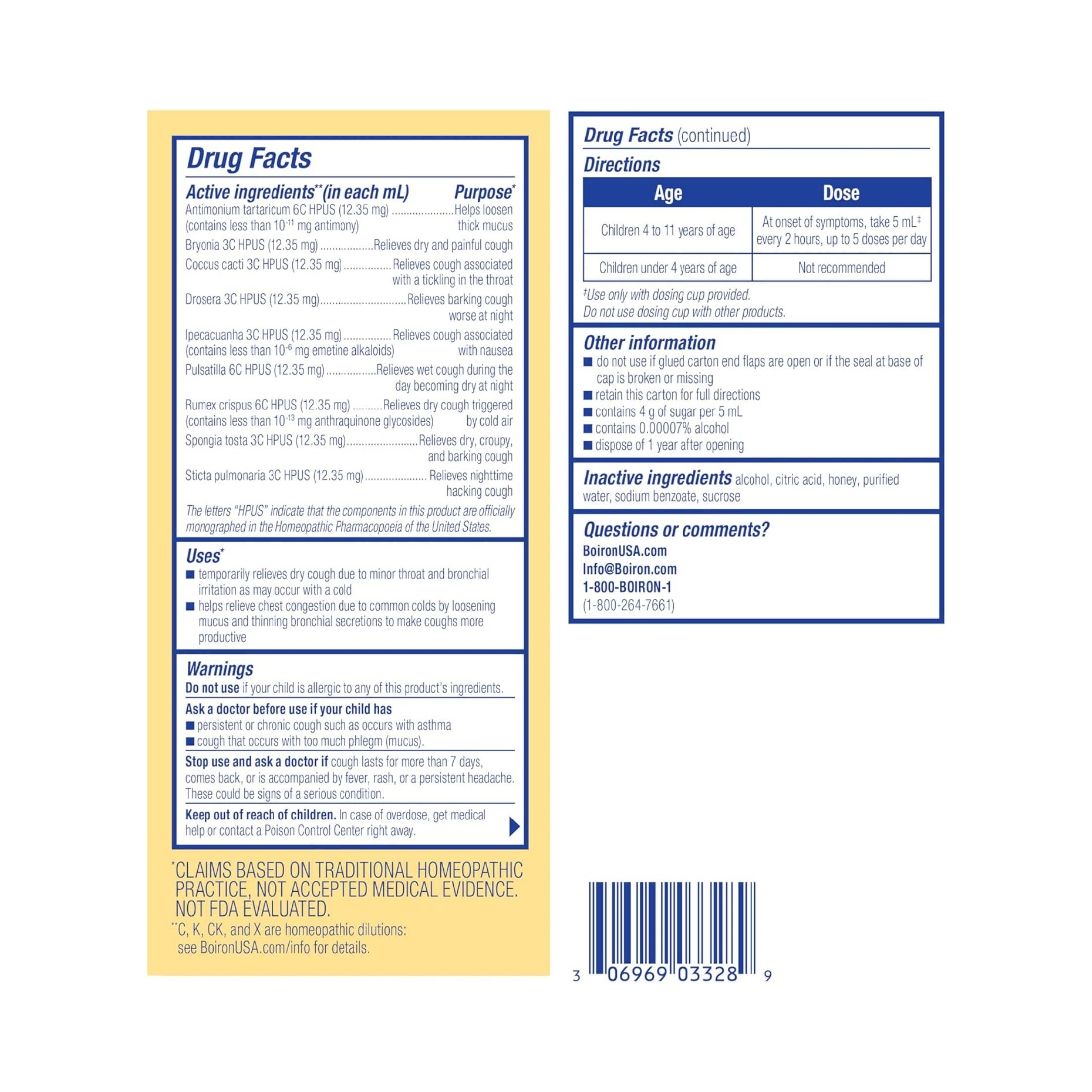 Boiron Chestal Kids Honey Homeopathic Medicine For Cough & Chest Congestion - 6.7 Fl Oz Liquid