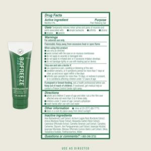 Biofreeze Menthol Pain Relief Colorless Gel, 3 Fl Oz