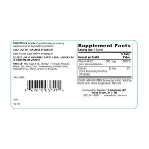 Reliable-1 Laboratories Vitamin B-12 1000 Mcg 100 Tablets