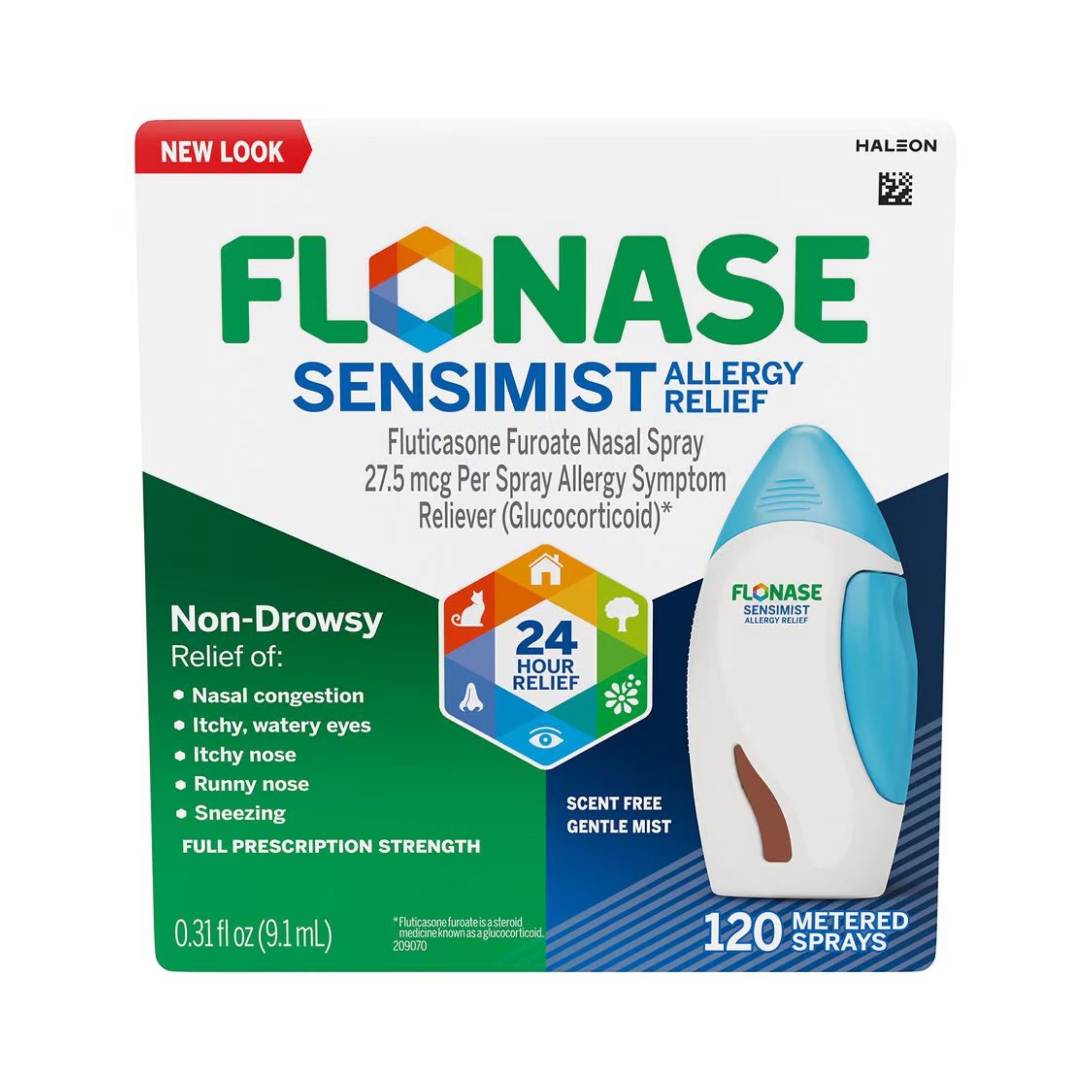 Flonase Allergy Relief, Full Prescription Strength, Non Drowsy, Nasal Spray 0.31 Fl Oz