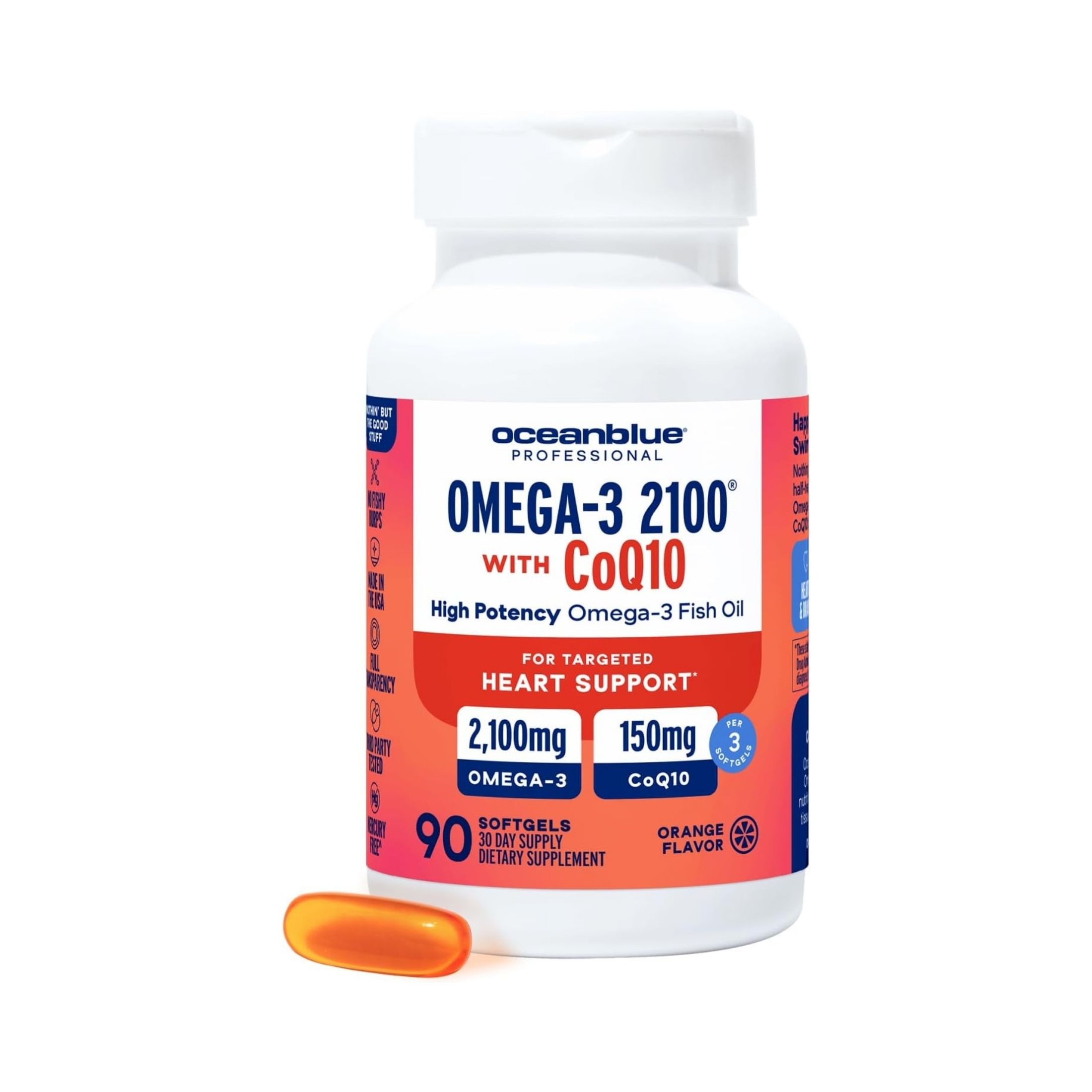 Oceanblue Omega-3 2100 With CoQ10 Natural Orange Flavor