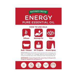 Nature's Truth Essential Oil, Pure, Energy, Uplifting 0.51 Fl Oz