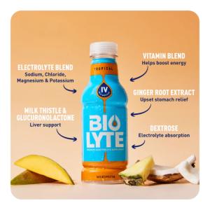 Biolyte Energy Drink, Tropical 16 Fl Oz