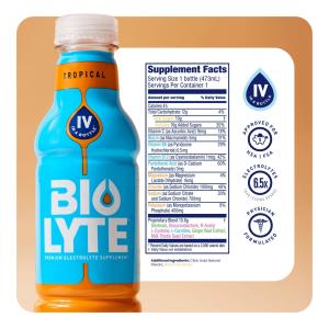 Biolyte Energy Drink, Tropical 16 Fl Oz
