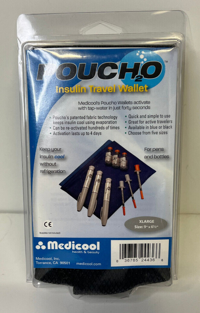 Poucho Insulin Travel Wallet Extra Large Size 9" X 6.5" By Medicool