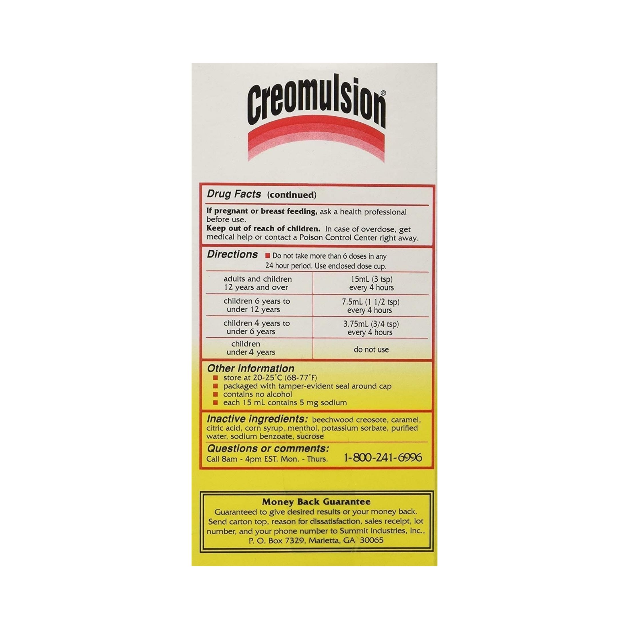 Creomulsion Cough Medicine, Adult Formula, 4 Oz