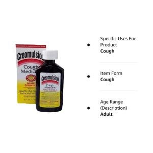 Creomulsion Cough Medicine, Adult Formula, 4 Oz