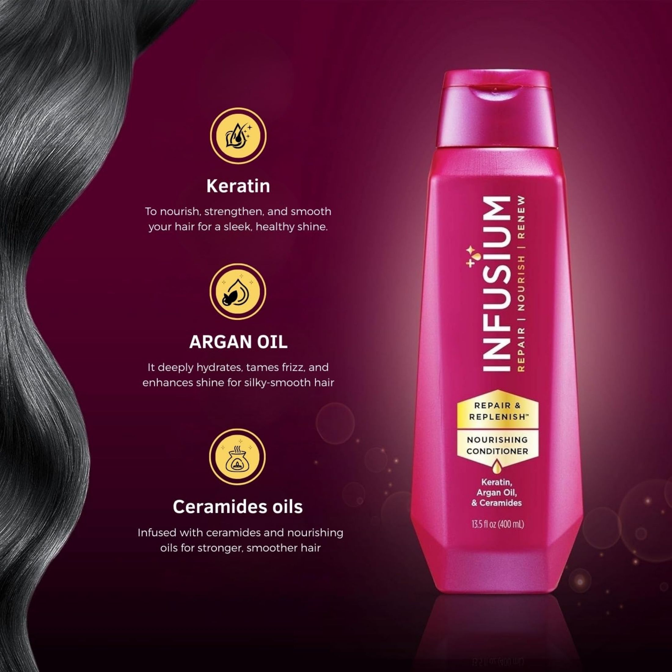 Infusium Moisturize + Replenish With Avocado & Olive Oils Conditioner 13.5 Fl. Oz. Bottle