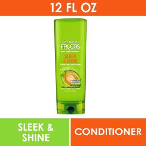 Fructis Garnier Sleek & Shine Conditioner, Frizzy, Dry, Unmanageable Hair, 12 Fl. Oz