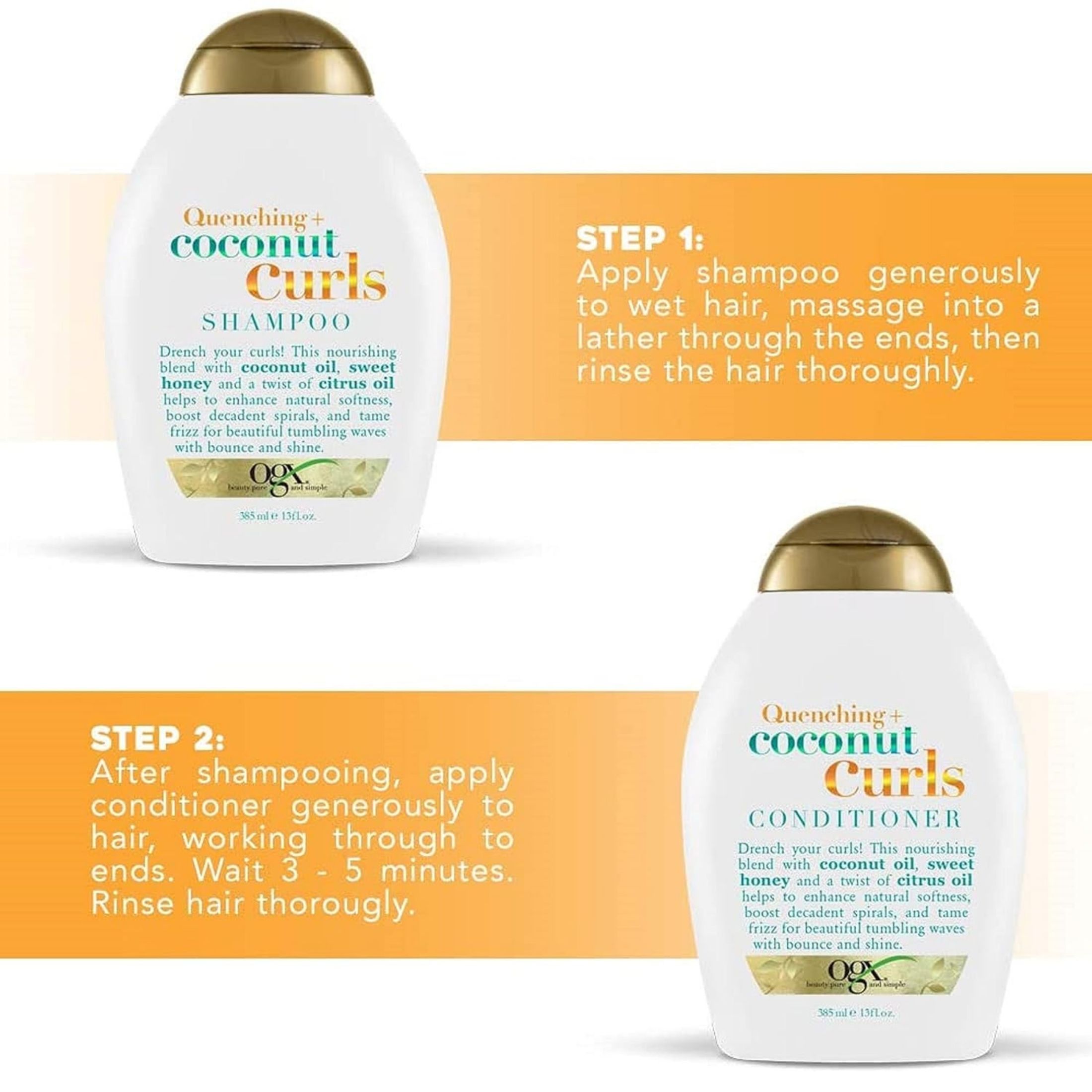 OGX Quenching + Coconut Curls Shampoo, 13 Fl Oz