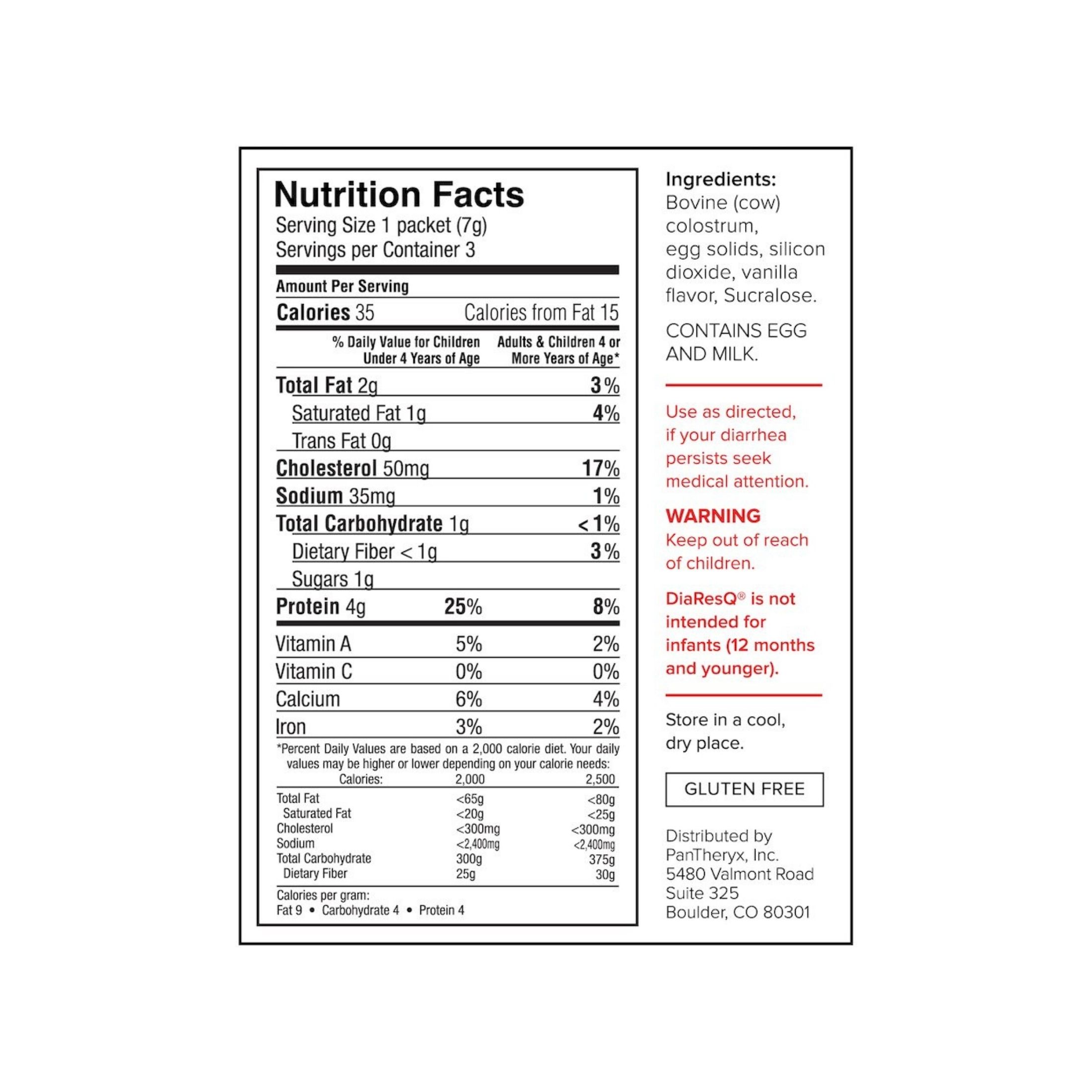 DiaResQ Children's Soothing Diarrhea Relief Drink Mix Packets Vanilla Flavor