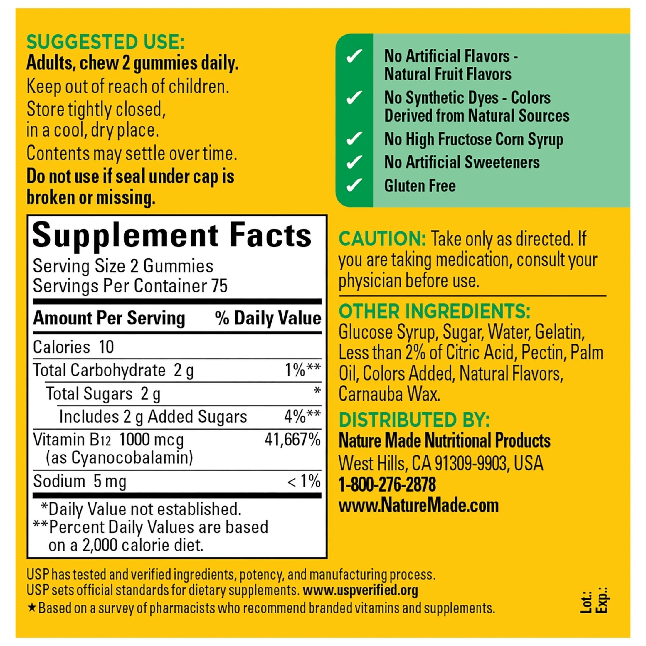 Nature Made Energy B12, 1000 Mcg, Gummies, Cherry & Mixed Berry