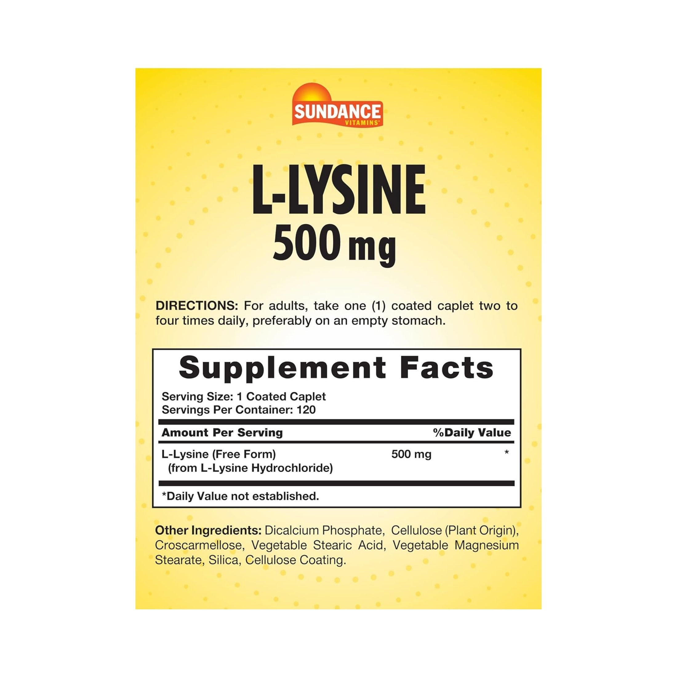 Sundance Vitamins 500 Mg L-Lysine Coated Caplets