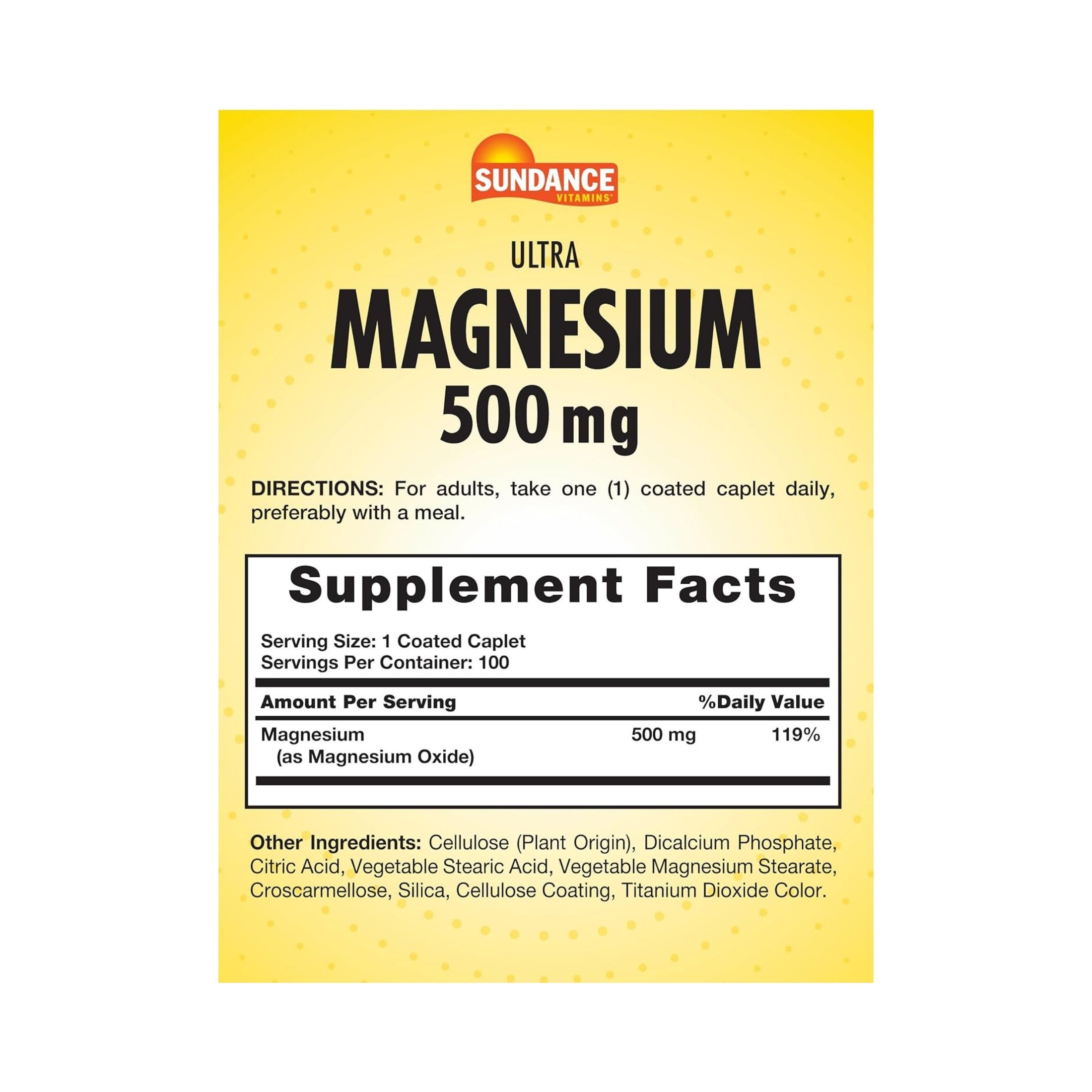 Sundance Ultra Magnesium 500 Mg – 100 Coated Caplets