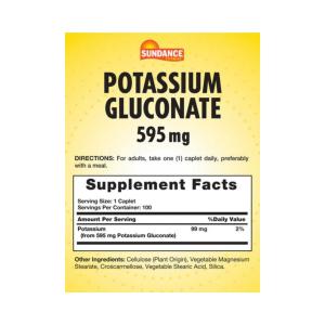 Sundance Vitamins Potassium Gluconate 595 Mg 100 Caplets