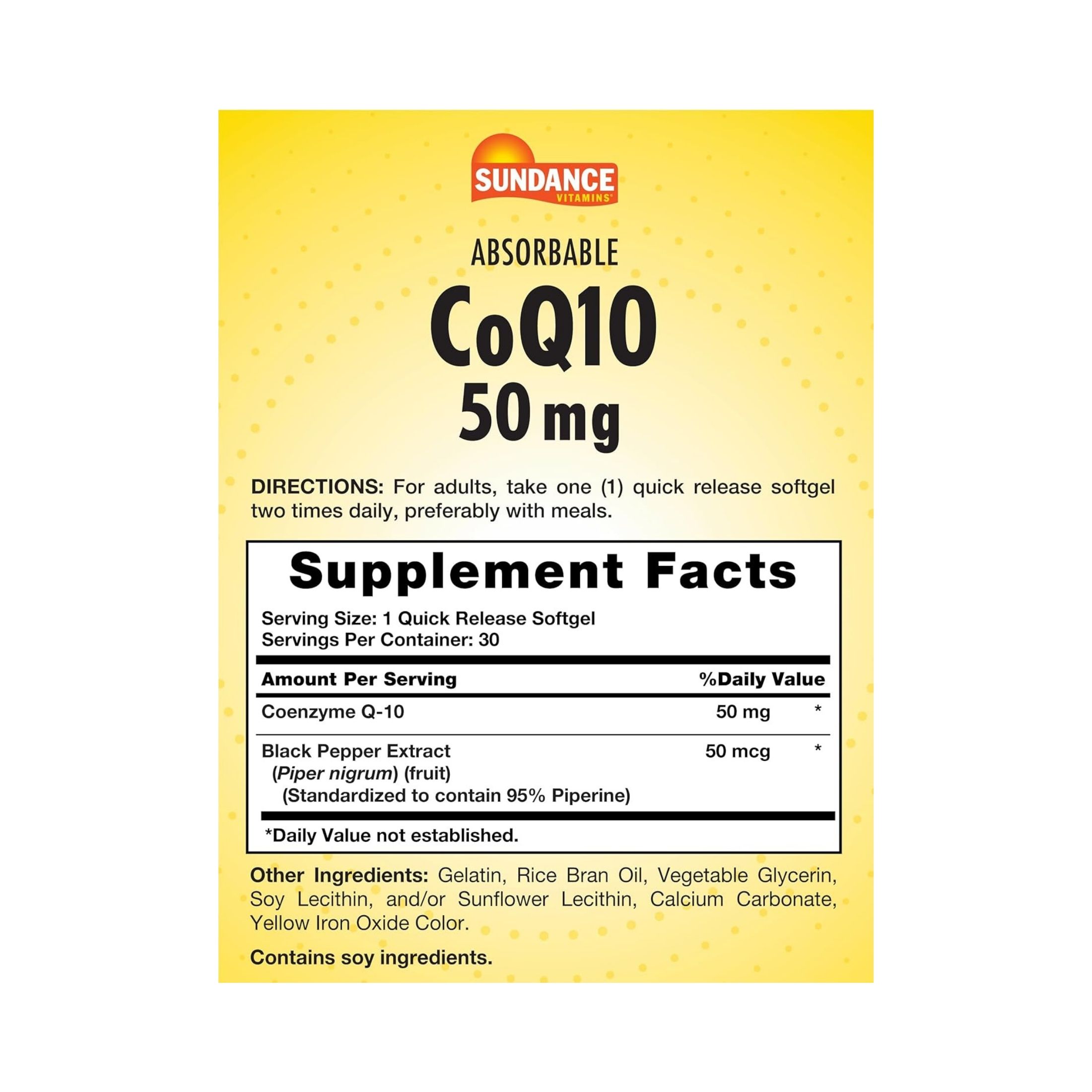Sundance Vitamins Co Q-10 50 Mg Mineral Supplement