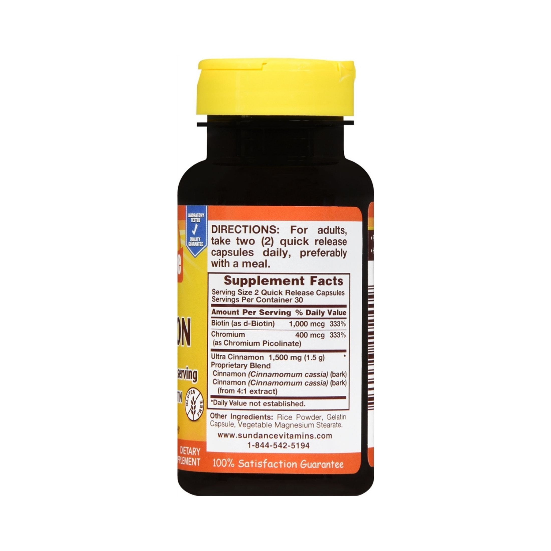 Sundance Ultra Cinnamon 1500 Mg Per Serving + Chromium & Biotin - 60 Capsules