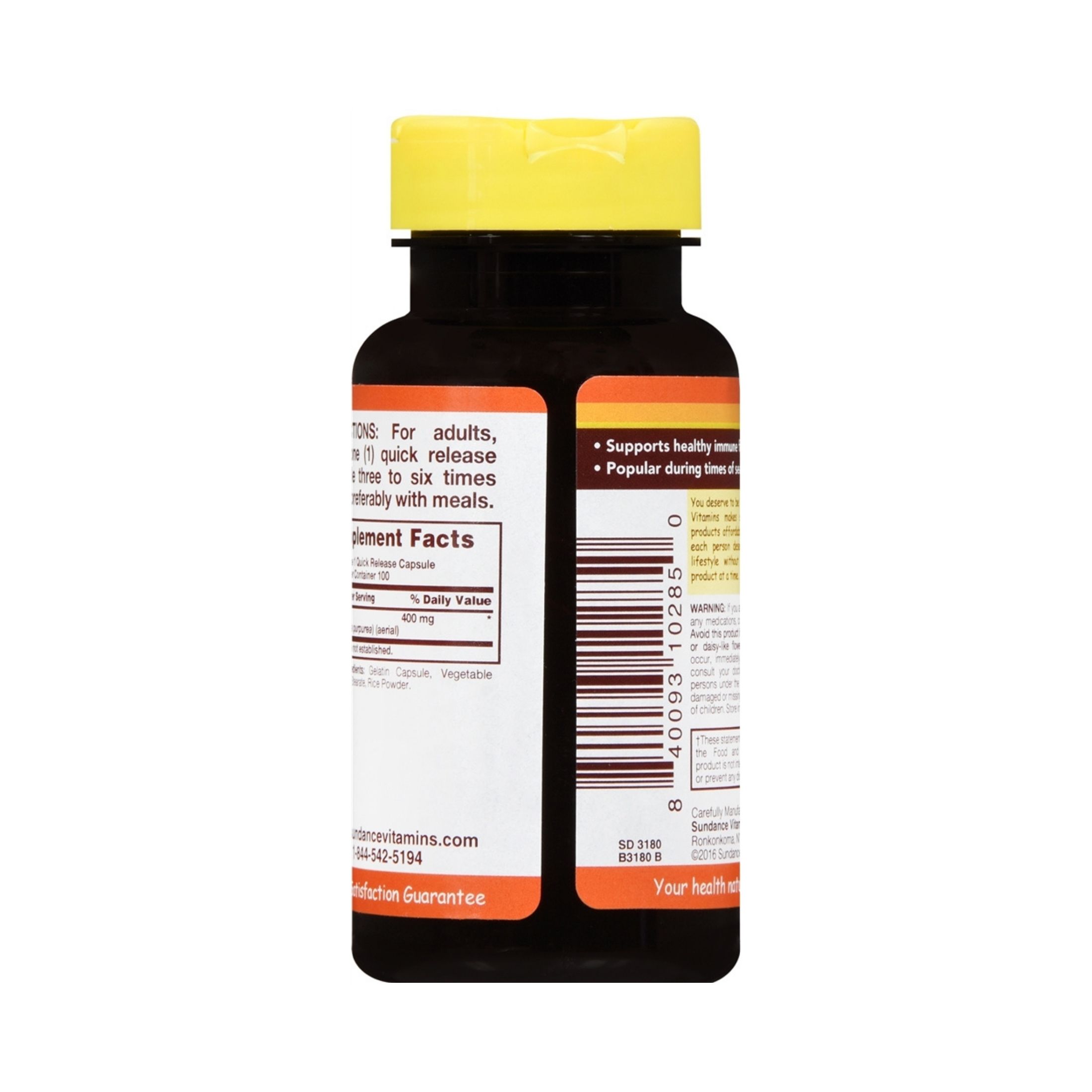 Sundance Echinacea 400 Mg Quick Release – 100 Capsules