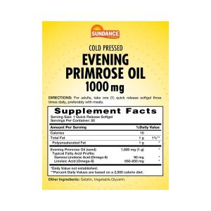 Sundance Vitamins Evening Primrose Oil 1000 Mg - 50 Softgels