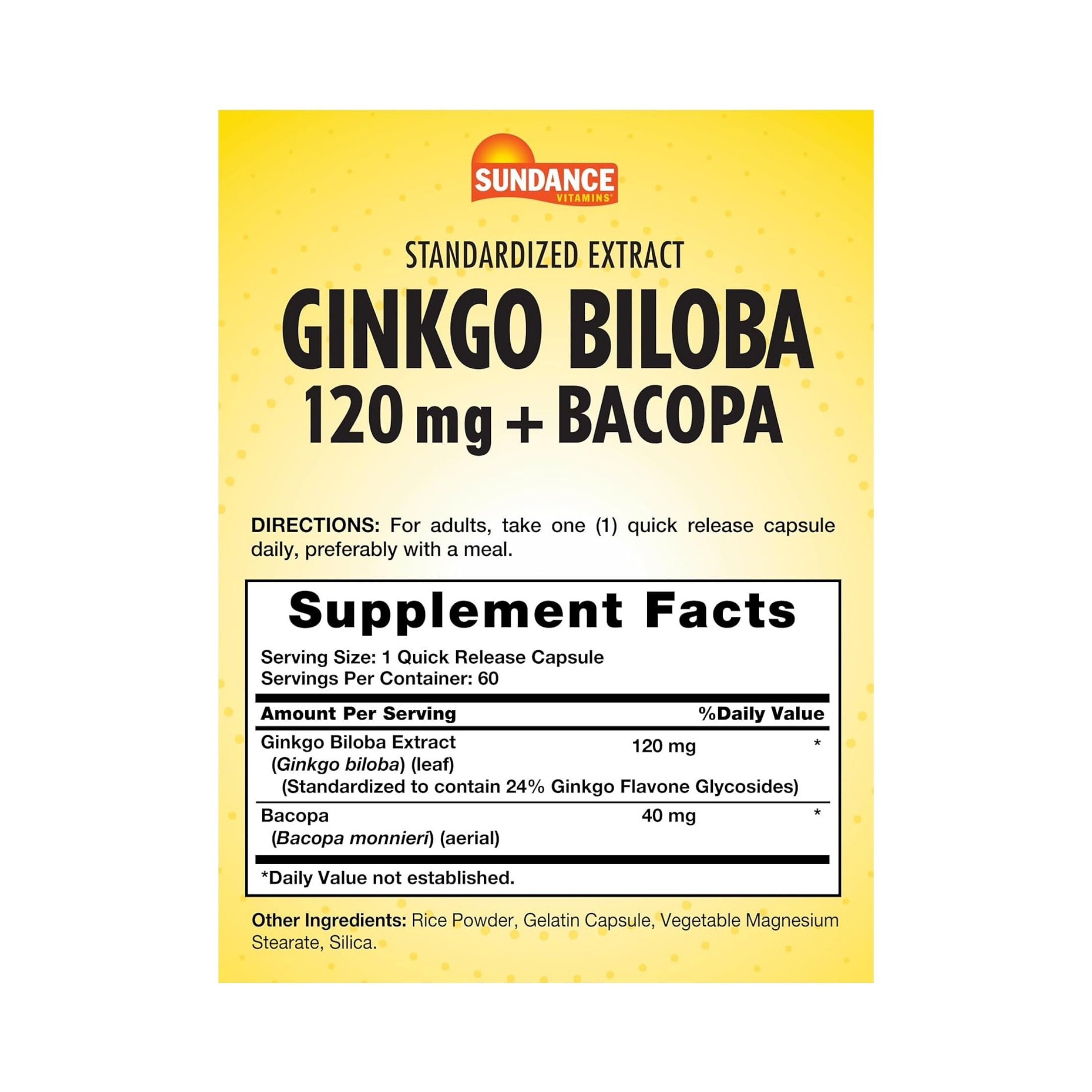 Sundance Ginkgo Biloba 120 Mg Plus – 60 Capsules