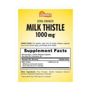 Sundance Vitamins Milk Thistle Capsules, 1000 Mg, 60 Caps