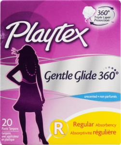 Playtex Gentle Glide Tampons, Plastic, Regular Absorbency, Unscented