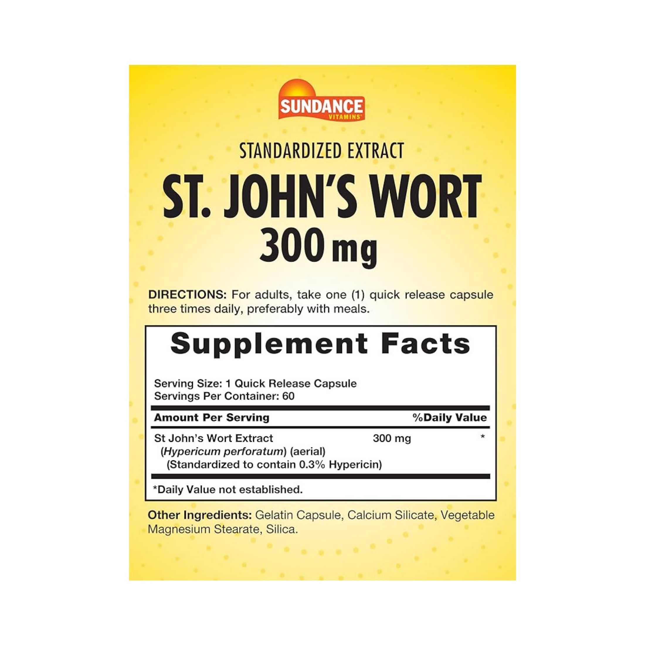 Sundance Vitamins St. John’s Wort 300 Mg – 60 Capsules