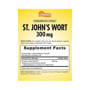 Sundance Vitamins St. John’s Wort 300 Mg – 60 Capsules