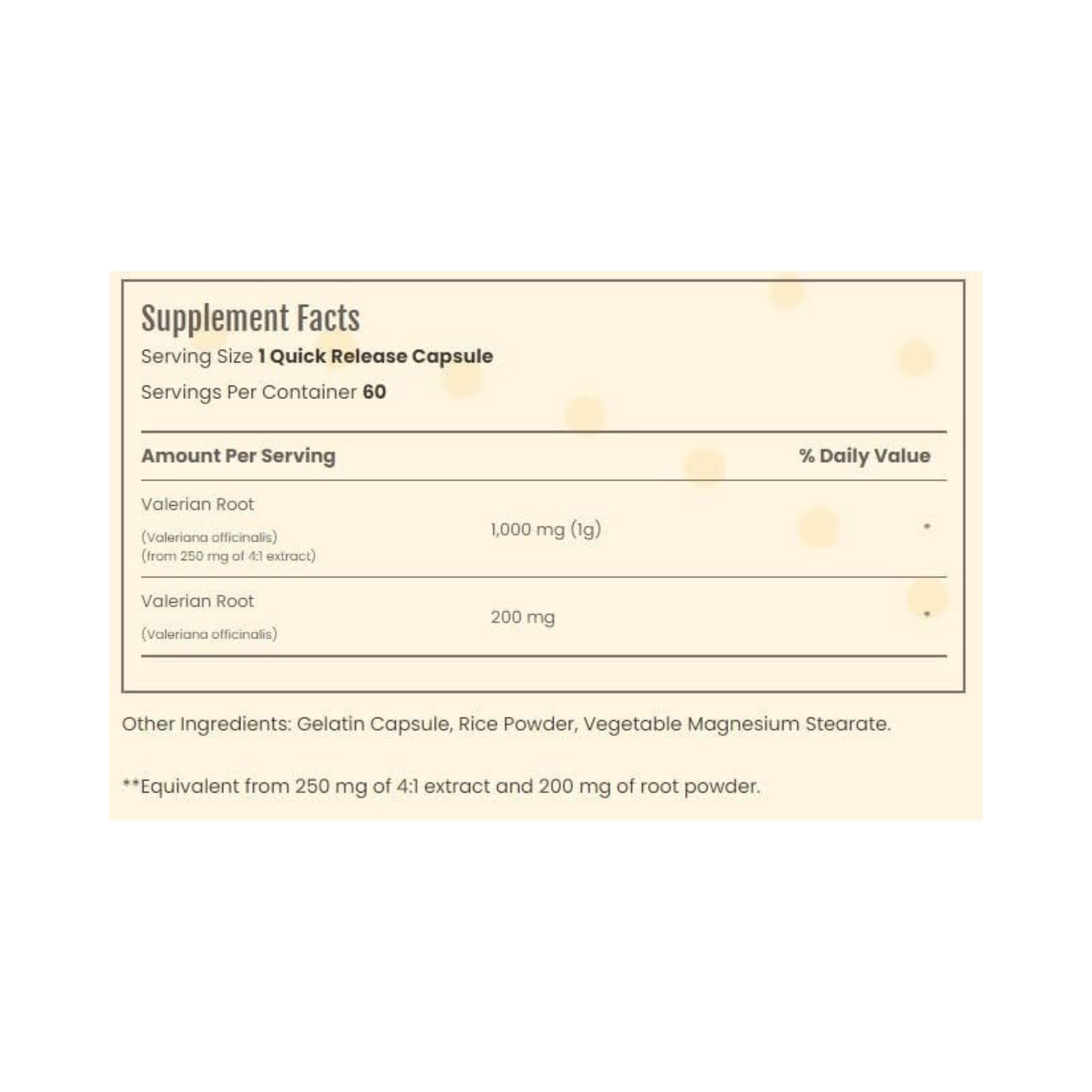 Sundance Vitamins Valerian Root 1200 Mg – 60 Capsules