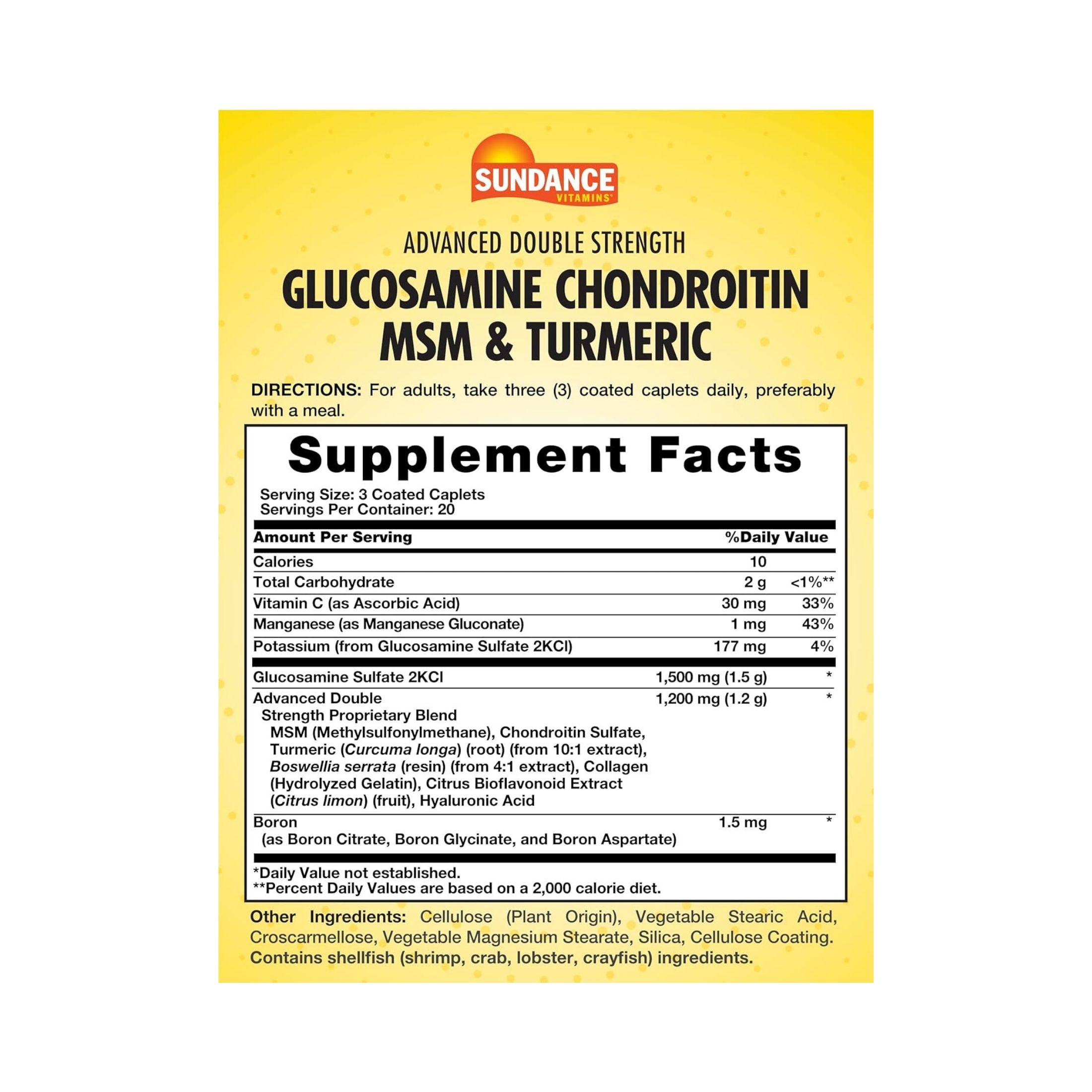 Sundance Vitamins Glucosamine Chondroitin + MSM Caplets