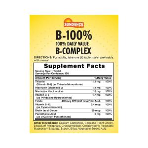Sundance Vitamins B-1 100 Mg Energy Metabolism Tablets